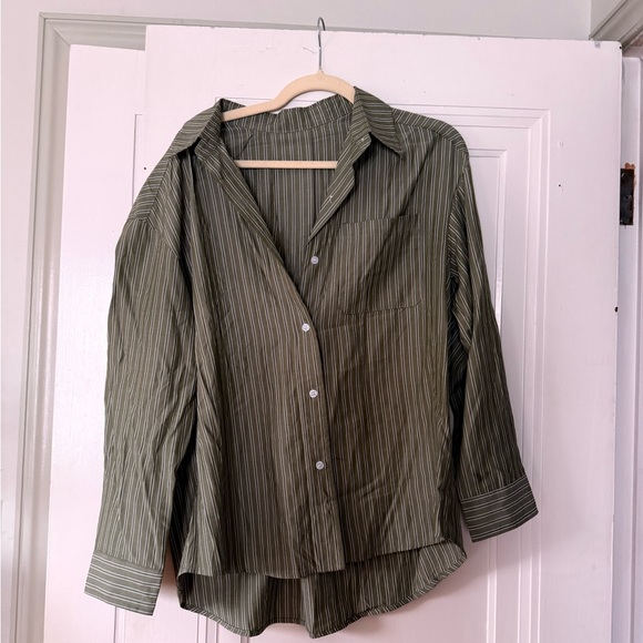 Green Striped Women's Top - Picture 2 of 2